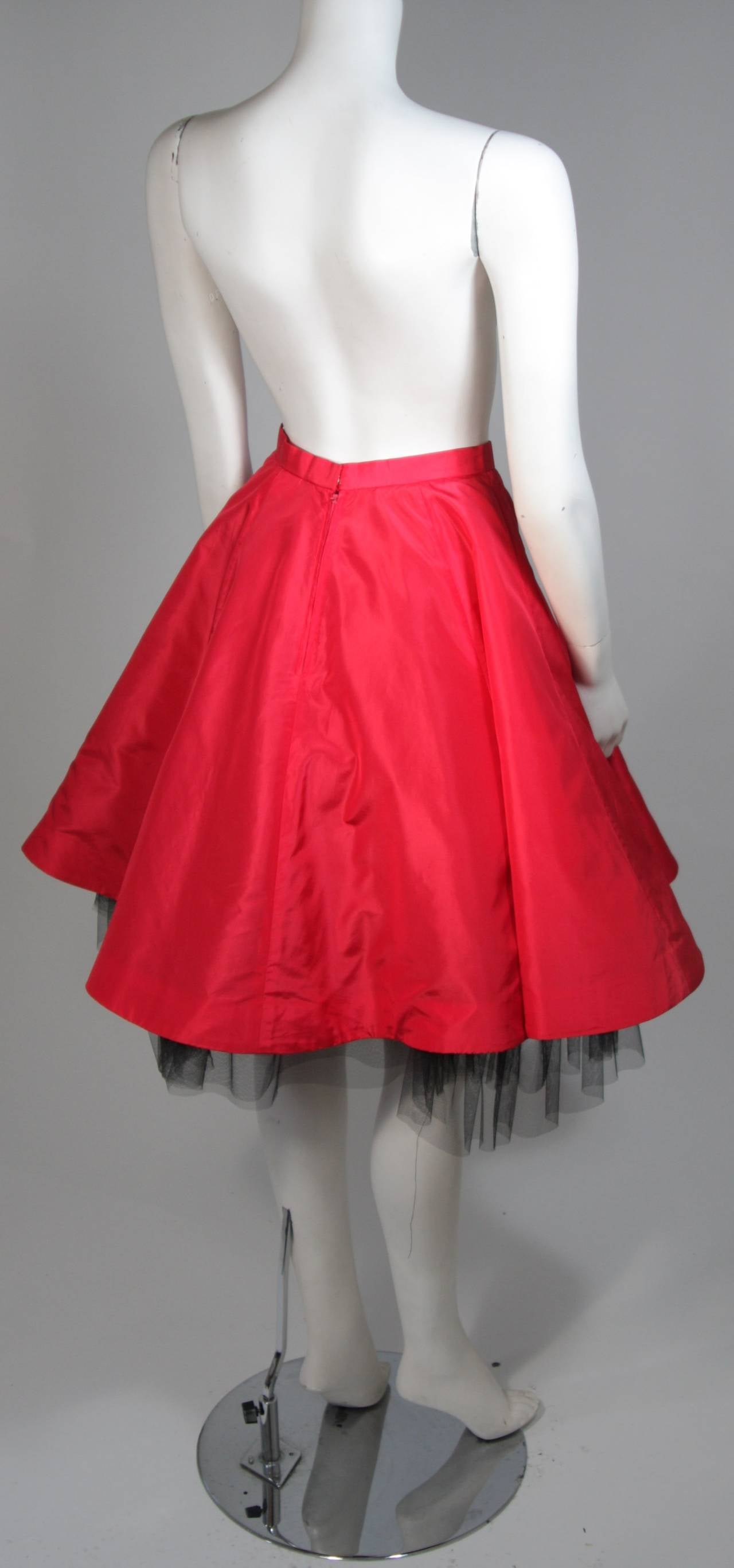 Oscar De La Renta Red Skirt with Crinoline Size 4 3