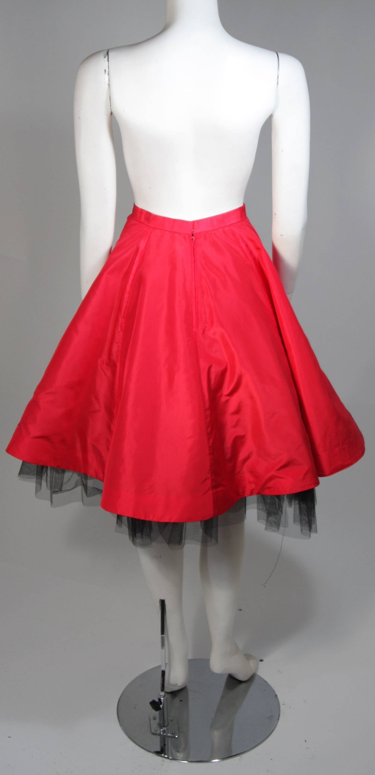 Oscar De La Renta Red Skirt with Crinoline Size 4 5