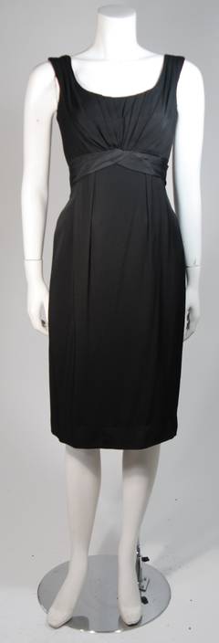 Ceil Chapman 1950's Black Cocktail Draped Cocktail Dress Size S