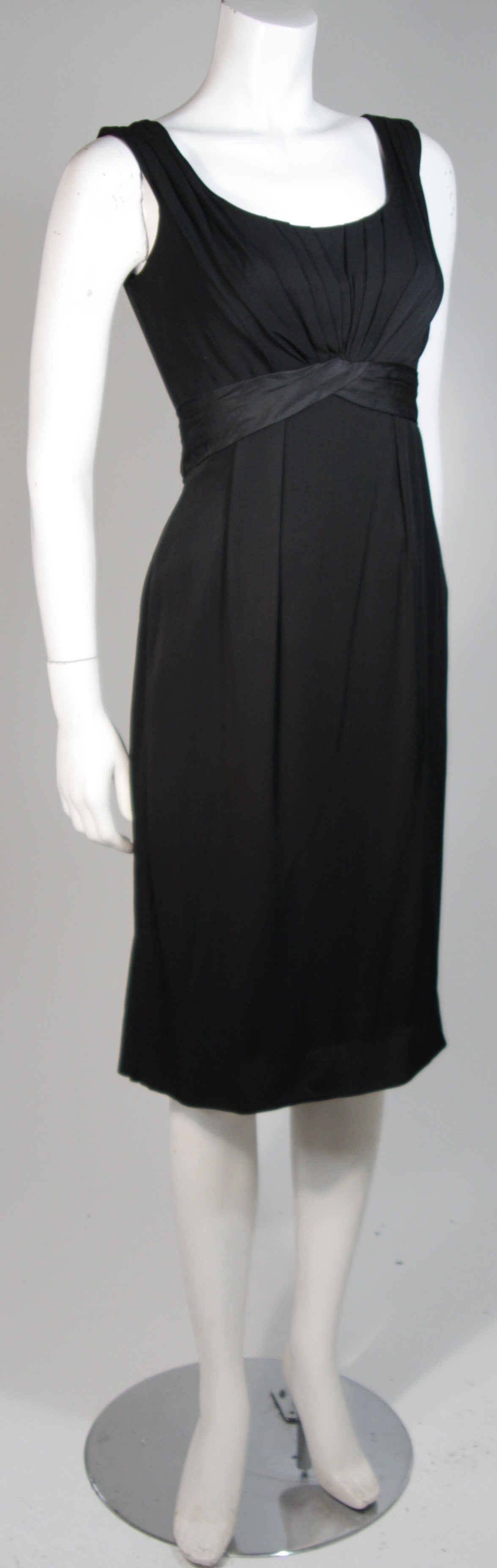 Ceil Chapman 1950's Black Cocktail Draped Cocktail Dress Size S For ...