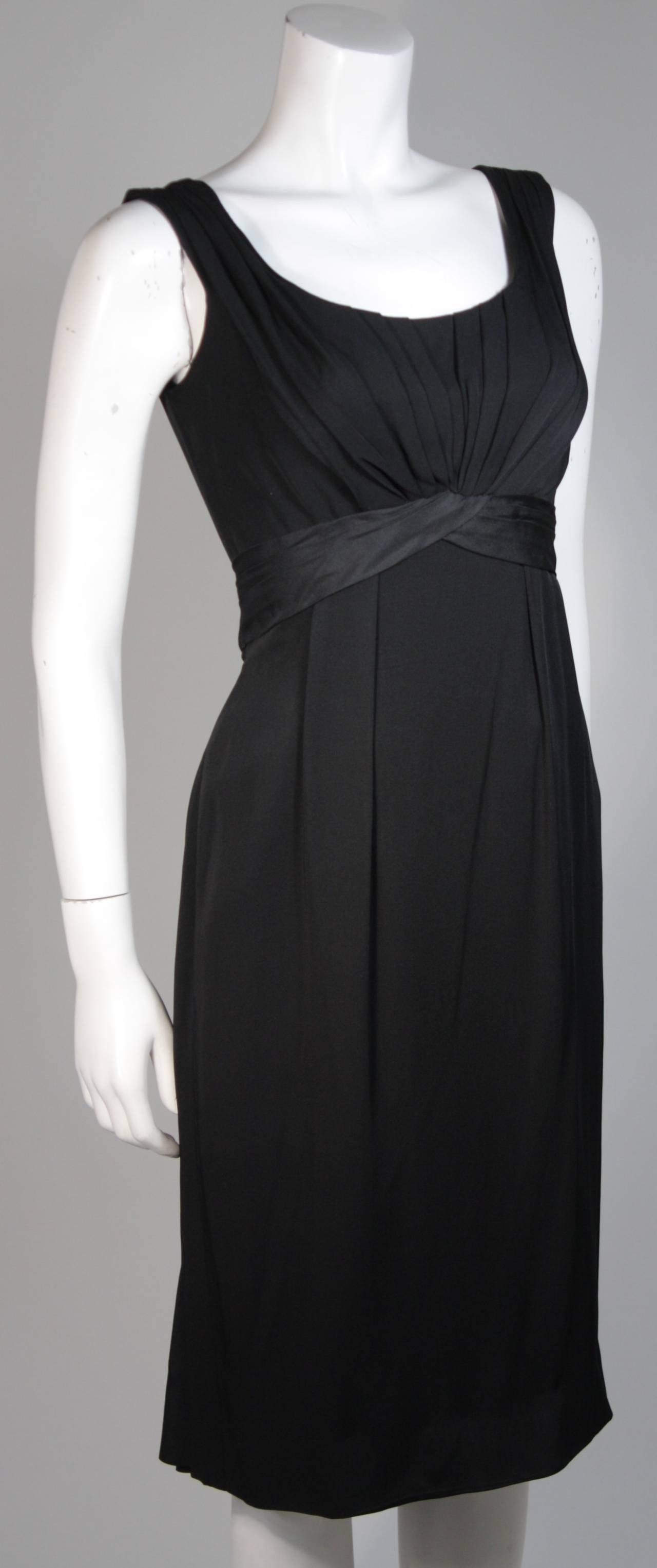 Ceil Chapman 1950's Black Cocktail Draped Cocktail Dress Size S In Excellent Condition For Sale In Los Angeles, CA