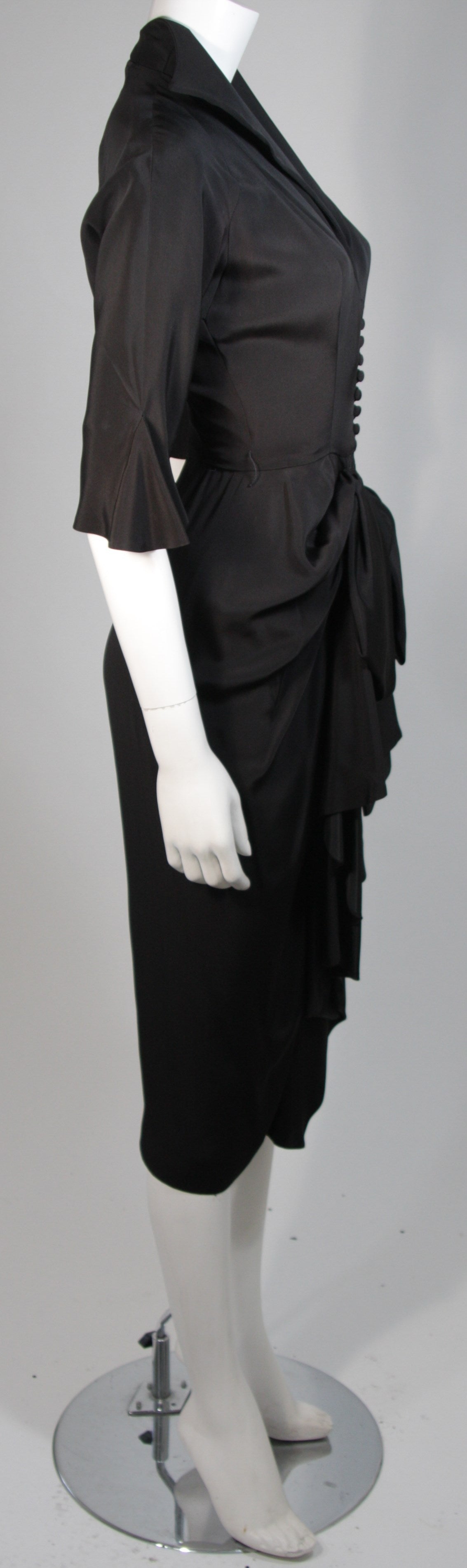 Ceil Chapman - Robe de cocktail noire avec nœud papillon, taille XS Pour femmes en vente
