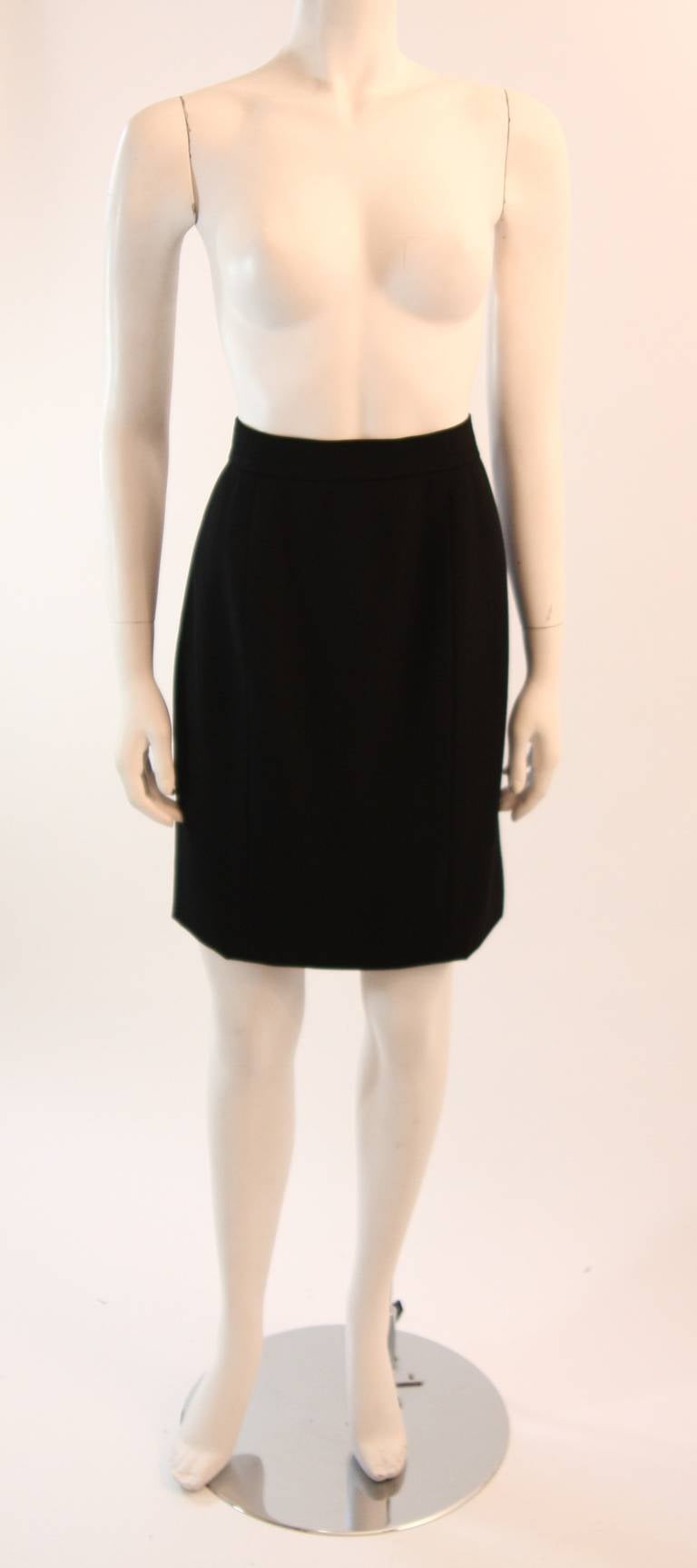 Marvelous Chanel Black Shawl Neck Skirt Suit Size 42 5