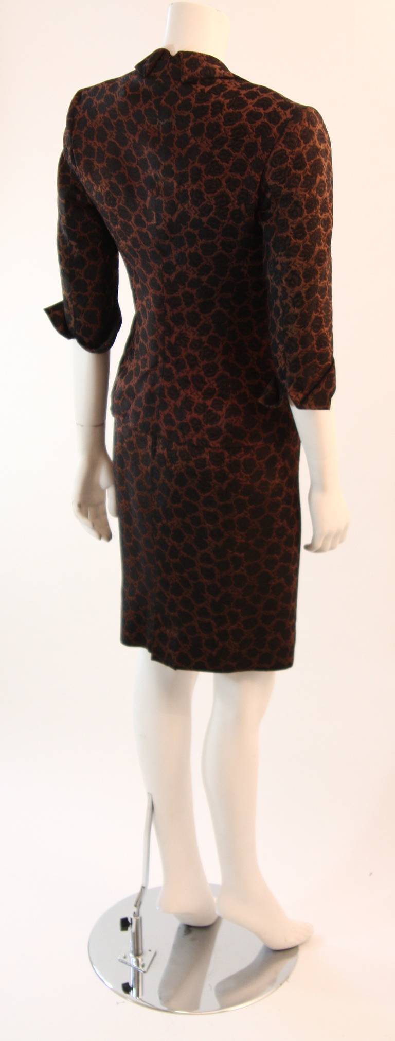 Stunning Mingolini Guggenheim Brown and Black Beaded Couture Dress Set For Sale 4