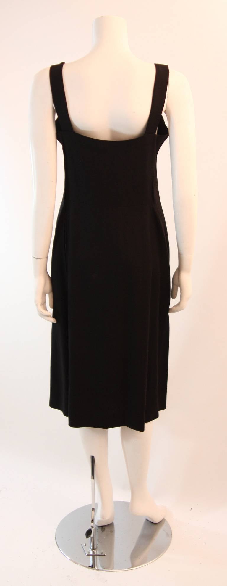  Pierre Balmain 'Couture' Black Linen Dress with Bow Accent For Sale 5