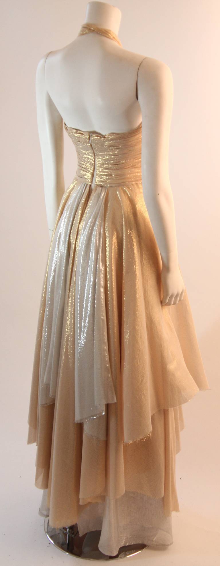 Elizabeth Mason Gold Lame Custom Couture Gown For Sale at 1stDibs ...