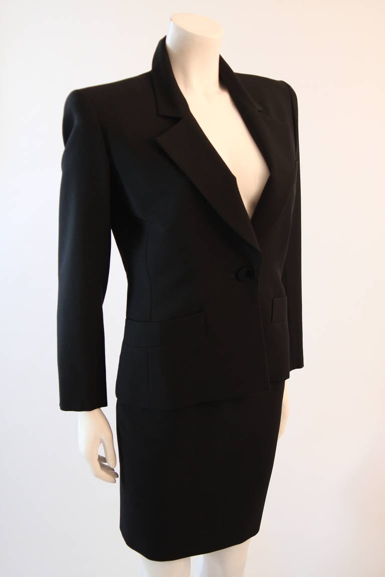 Women's Yves Saint Laurent Wool Mohair Blend Skirt Suit Size 36