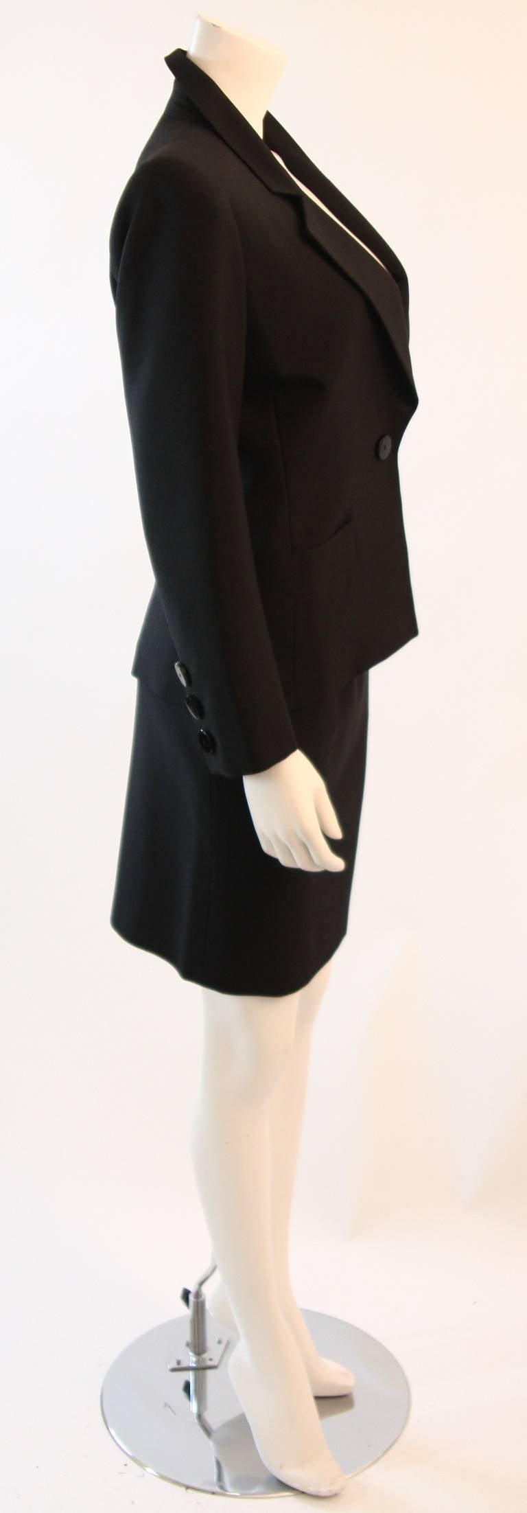 Yves Saint Laurent Wool Mohair Blend Skirt Suit Size 36 1