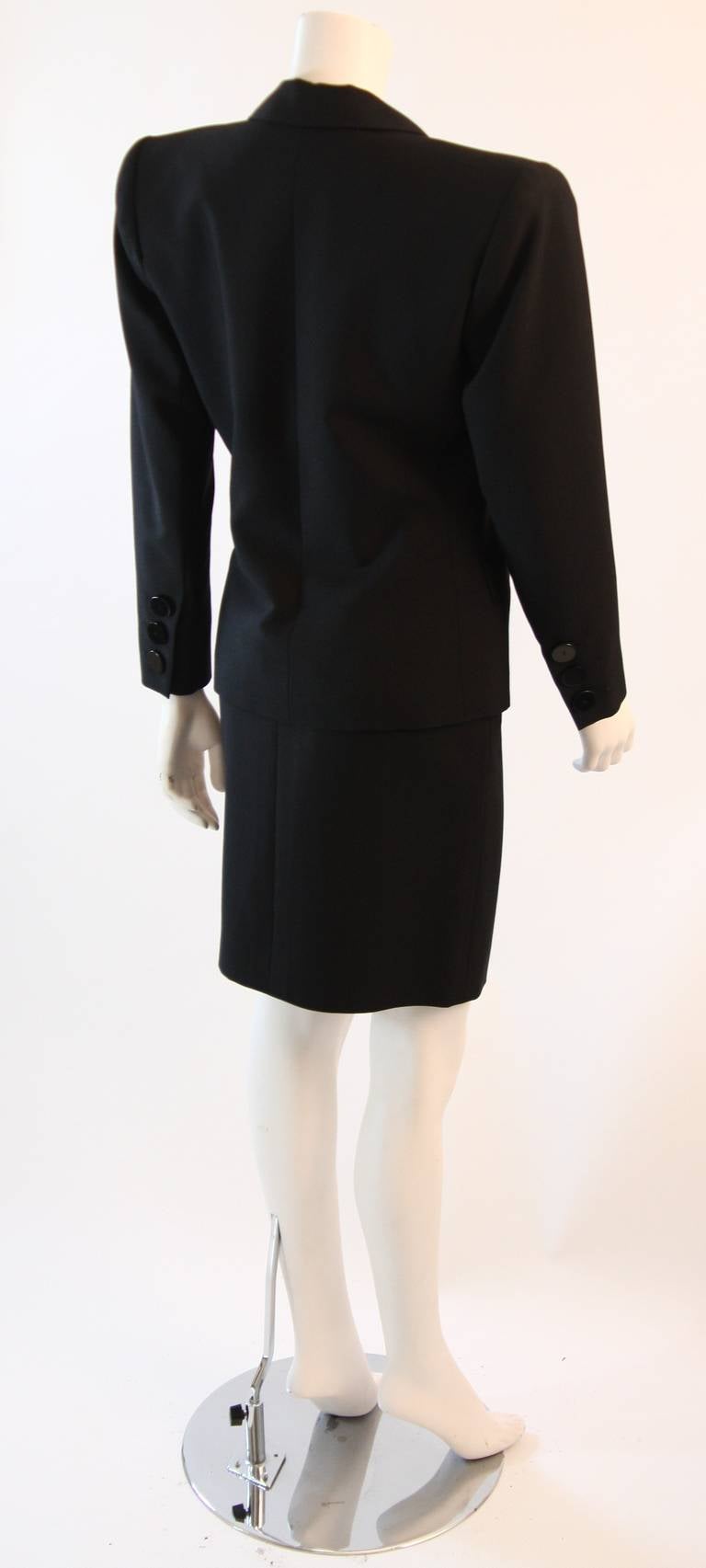 Yves Saint Laurent Wool Mohair Blend Skirt Suit Size 36 2