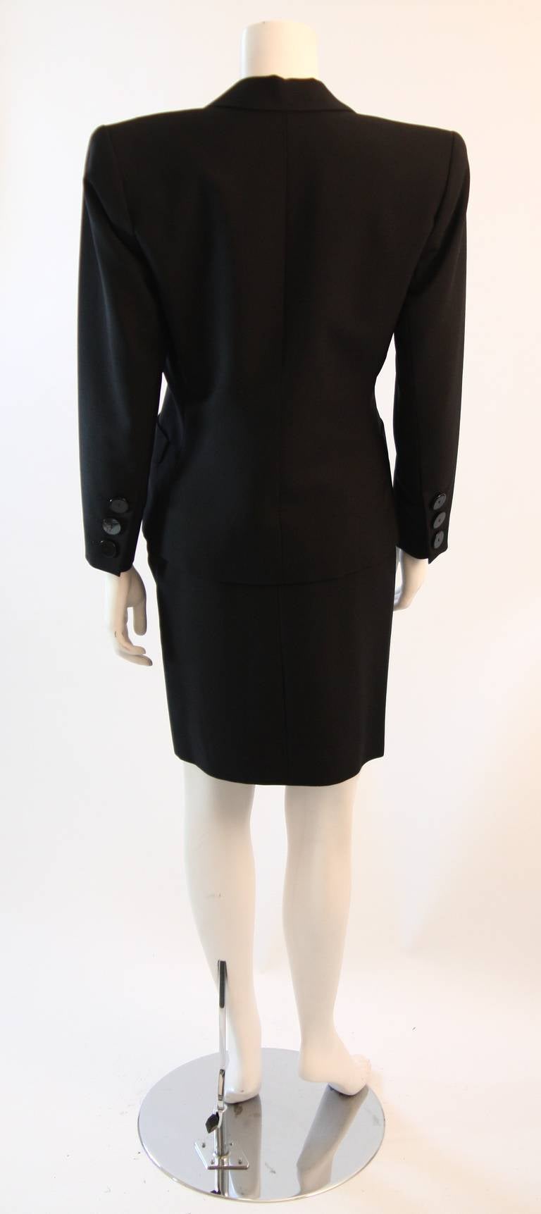 Yves Saint Laurent Wool Mohair Blend Skirt Suit Size 36 3