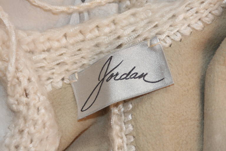 Jordan White Hand Painted leather and Knit Bomber 5