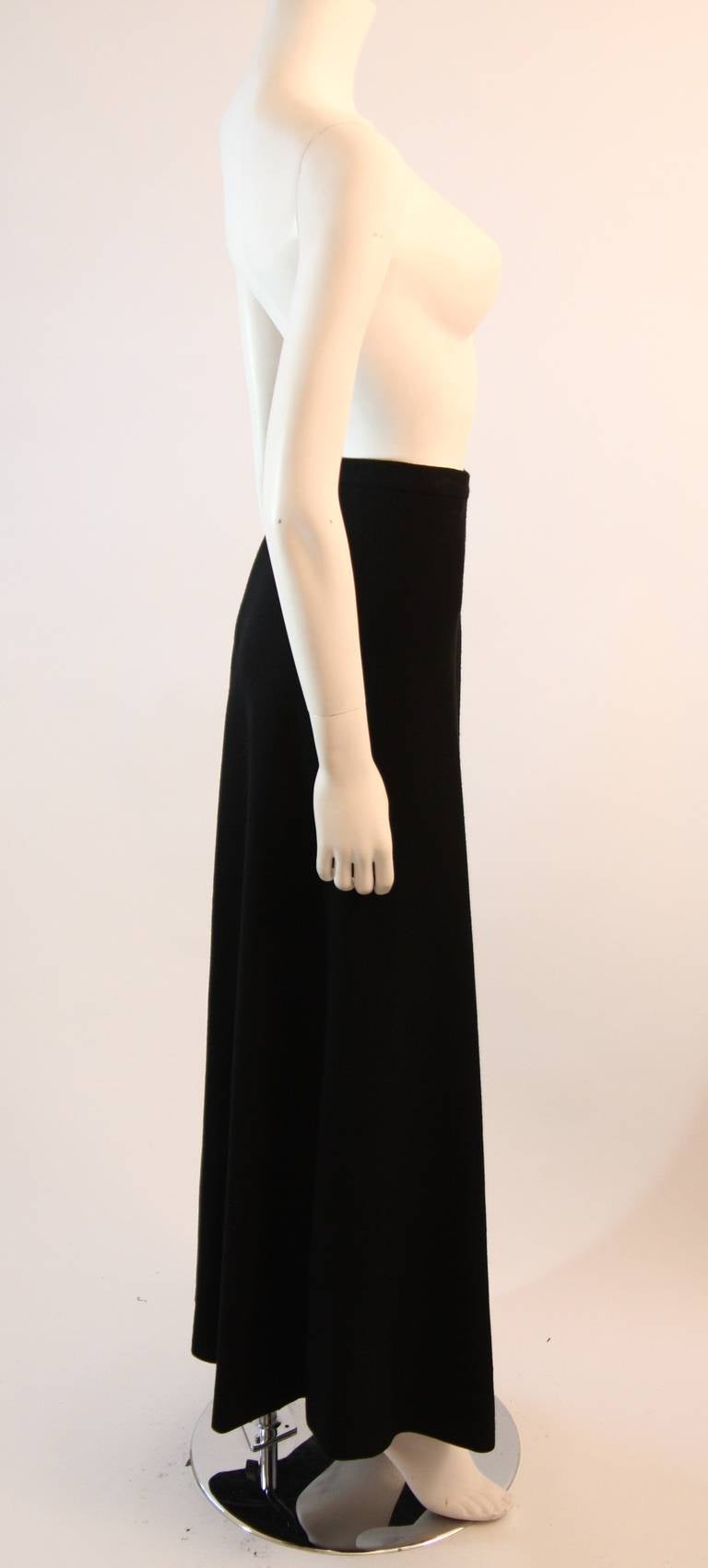 Women's Gorgeous Halston 1970's Black Maxi Skirt Size 10