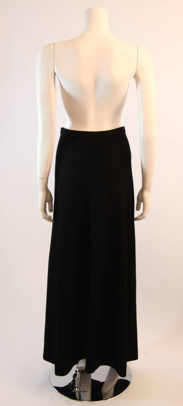 Gorgeous Halston 1970's Black Maxi Skirt Size 10 1