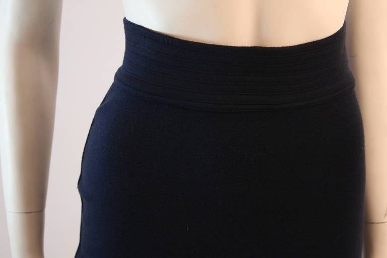 Women's Alaia Classic Navy Stretch Mini Skirt Size M