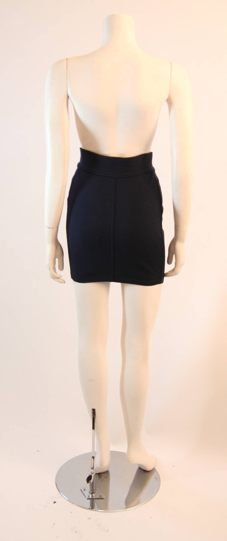 Alaia Classic Navy Stretch Mini Skirt Size M 5