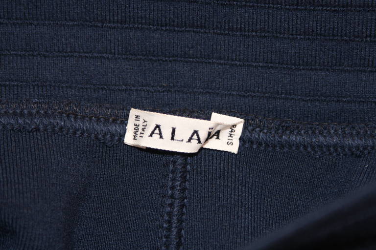 Alaia Classic Navy Stretch Mini Skirt Size M 6