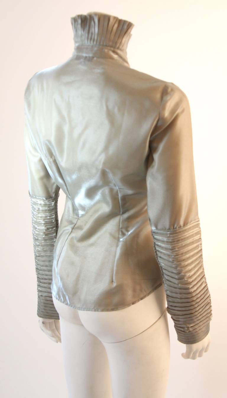 Women's Romeo Gigli Pleated Iridescent Shirt Size 42