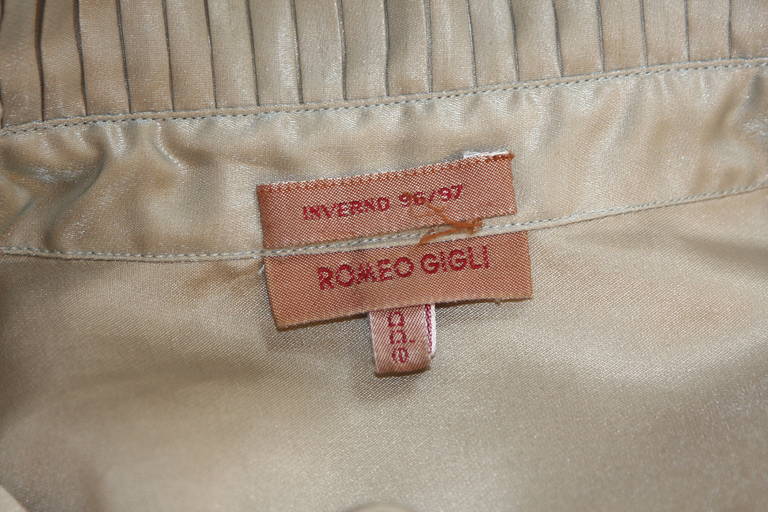 Romeo Gigli Pleated Iridescent Shirt Size 42 2
