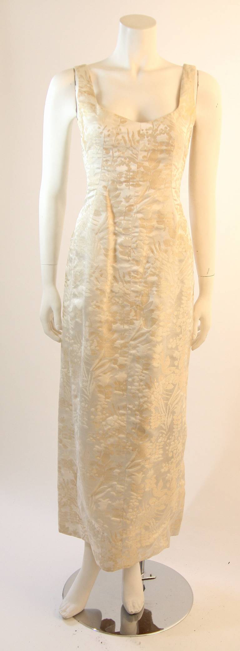 Ben Zuckerman Two Piece Cream with Silver Brocade Coat and Gown For ...