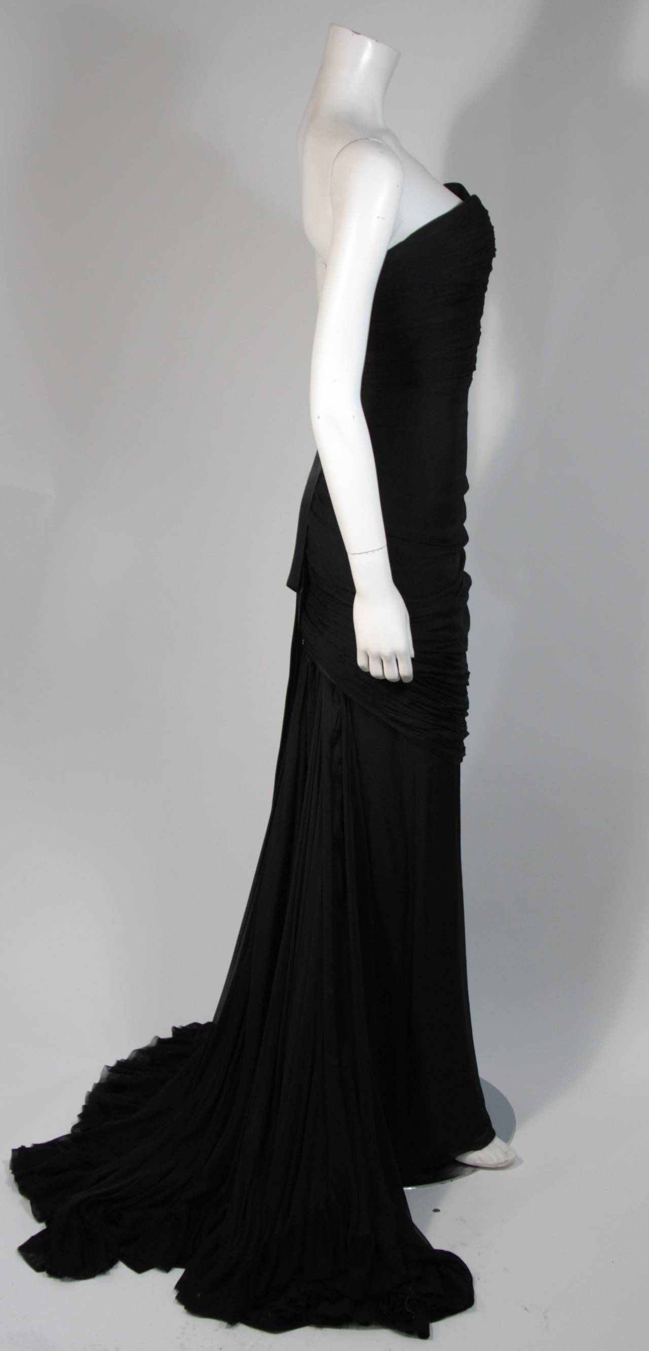 ELIZABETH MASON COUTURE Silk Chiffon Gown Made to Order  For Sale 1