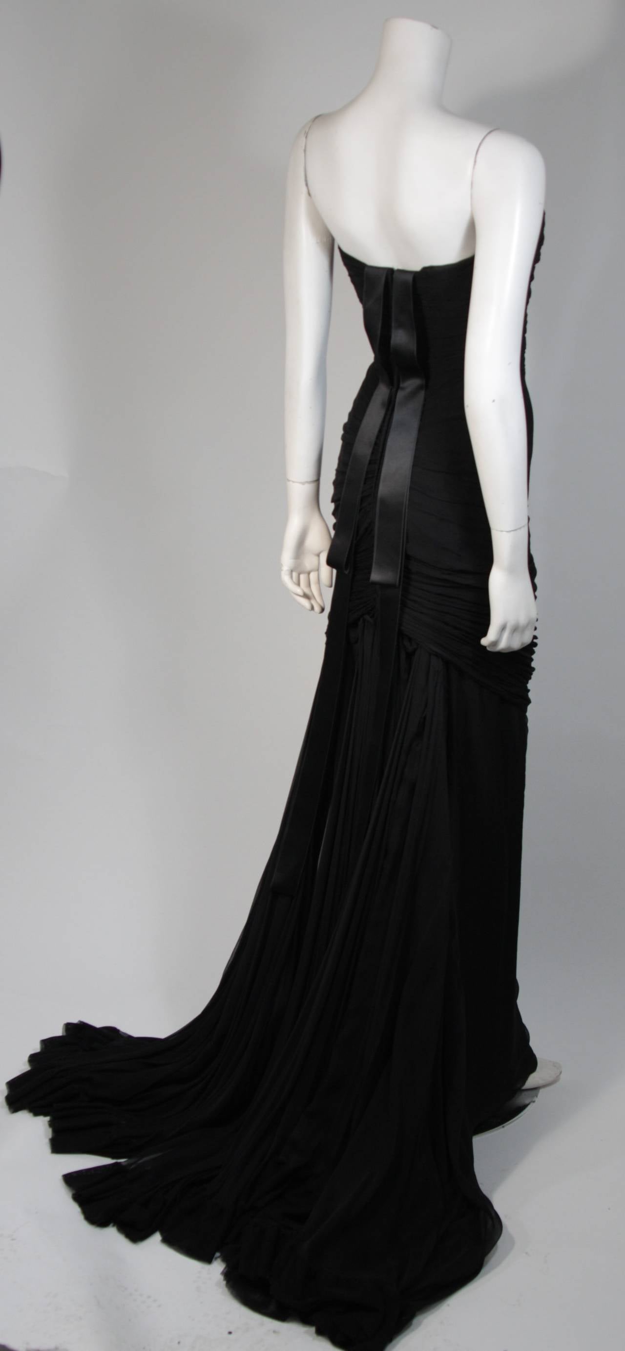 ELIZABETH MASON COUTURE Silk Chiffon Gown Made to Order  For Sale 2