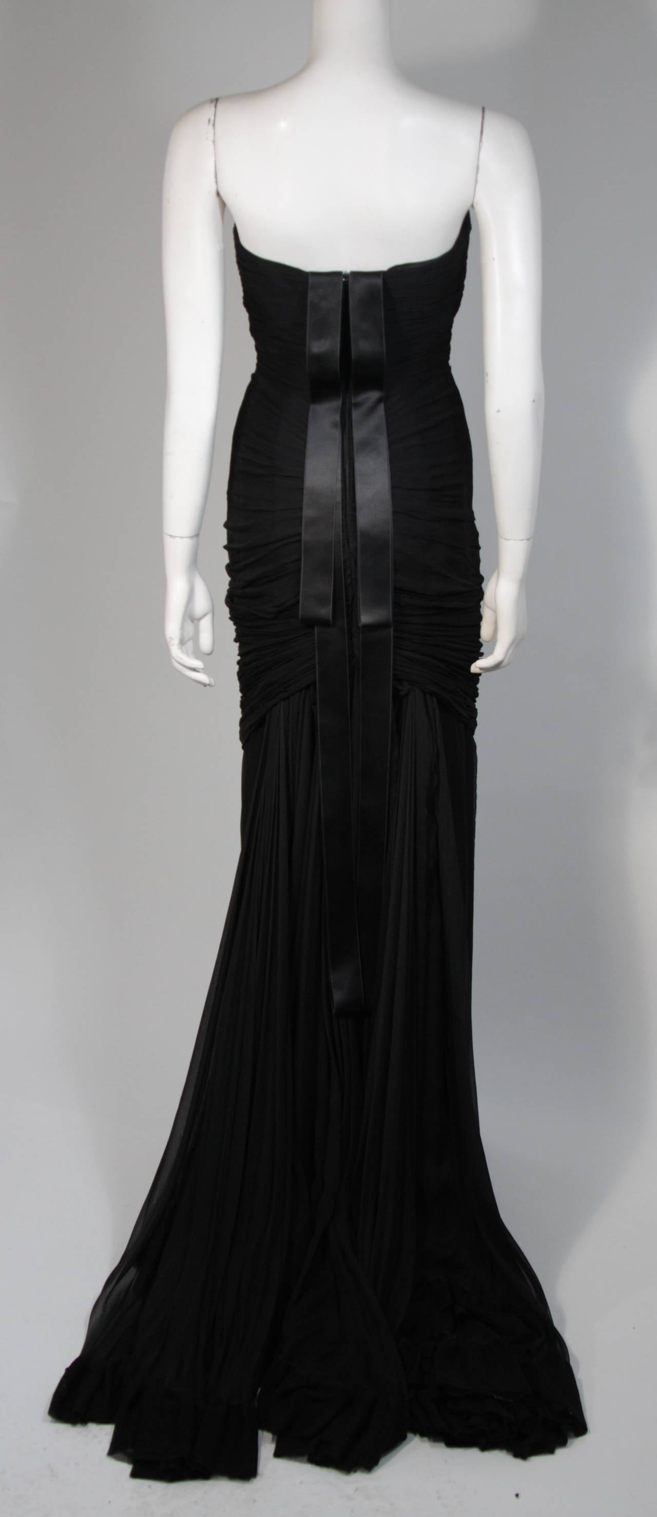 ELIZABETH MASON COUTURE Silk Chiffon Gown Made to Order  For Sale 4