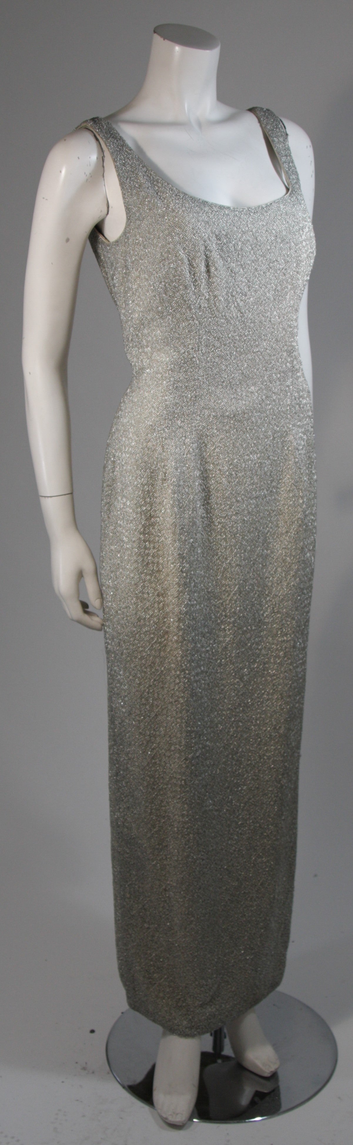 1960s Haute Couture International Heavily Beaded Gown Size Medium In Excellent Condition For Sale In Los Angeles, CA