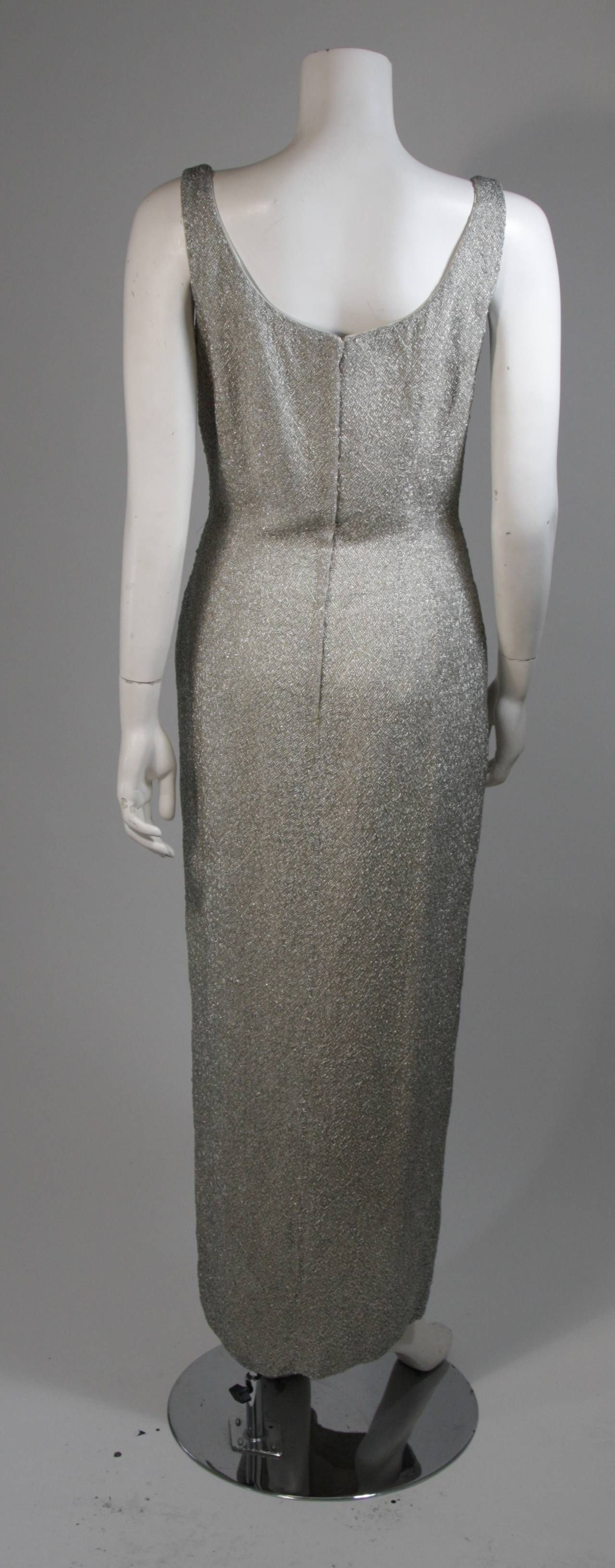 1960s Haute Couture International Heavily Beaded Gown Size Medium For Sale 4