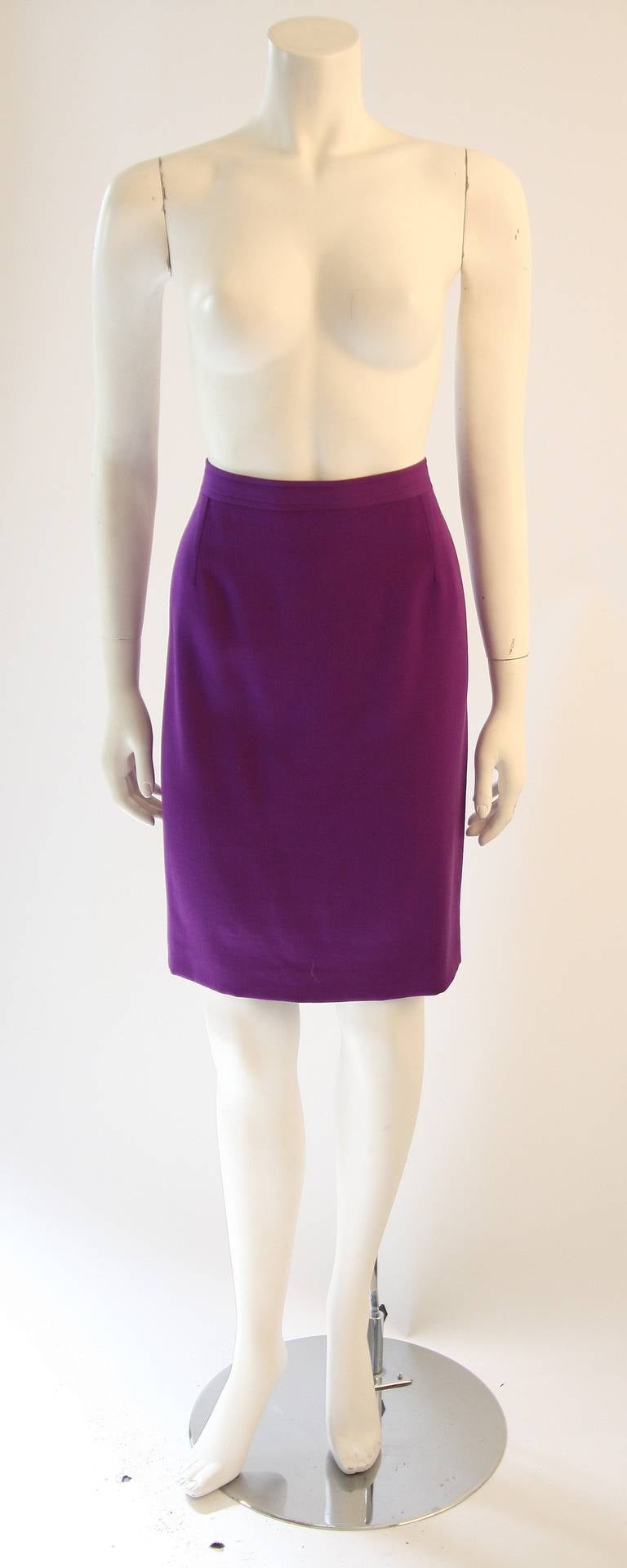 Valentino Miss V Purple Skirt Suit Size 44 10 For Sale 2