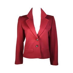 Yves Saint Laurent Burgundy Wool Jacket Size 38 2
