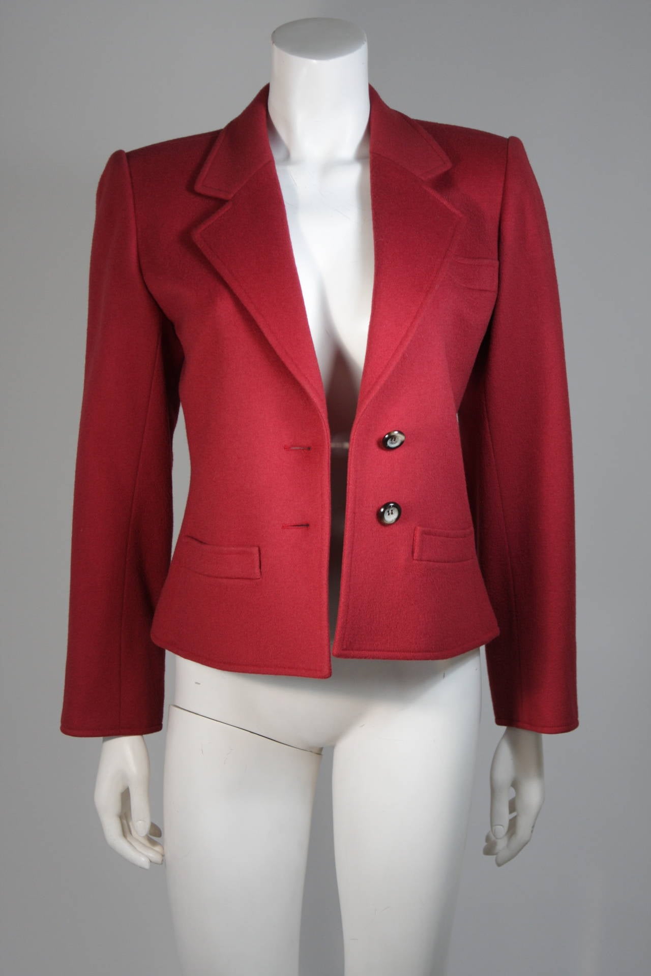 Yves Saint Laurent Burgundy Wool Jacket Size 38 3