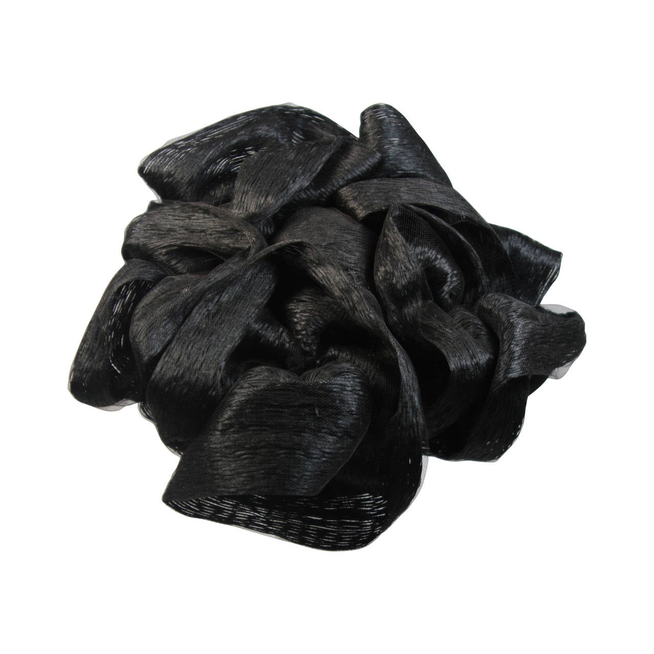 Maria Pia Rome Black Bouffant Curl Hat with Ribbon and Net