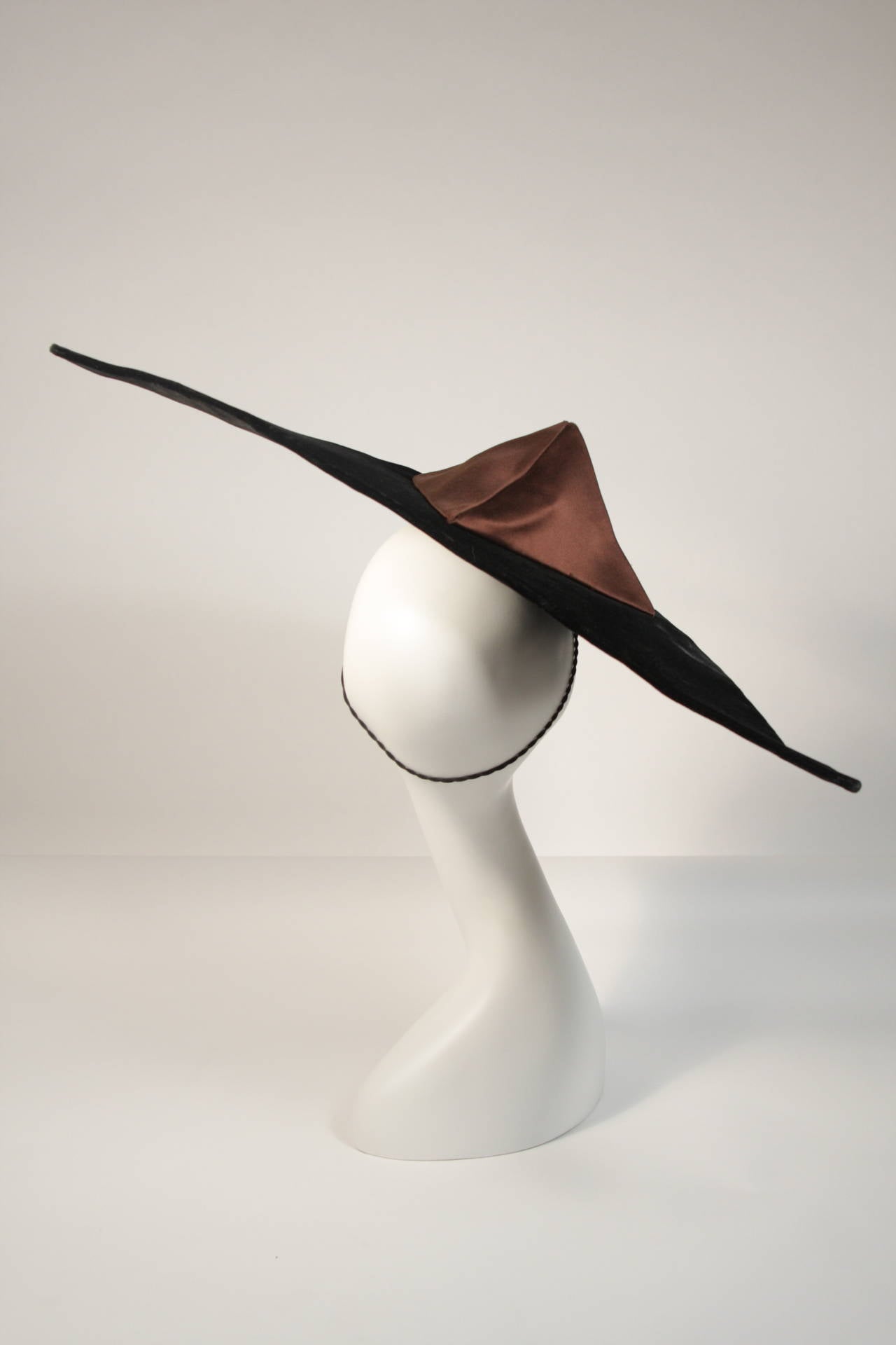 Yves Saint Laurent Rive Gauche Brown Velvet Structured Obtuse Hat 4