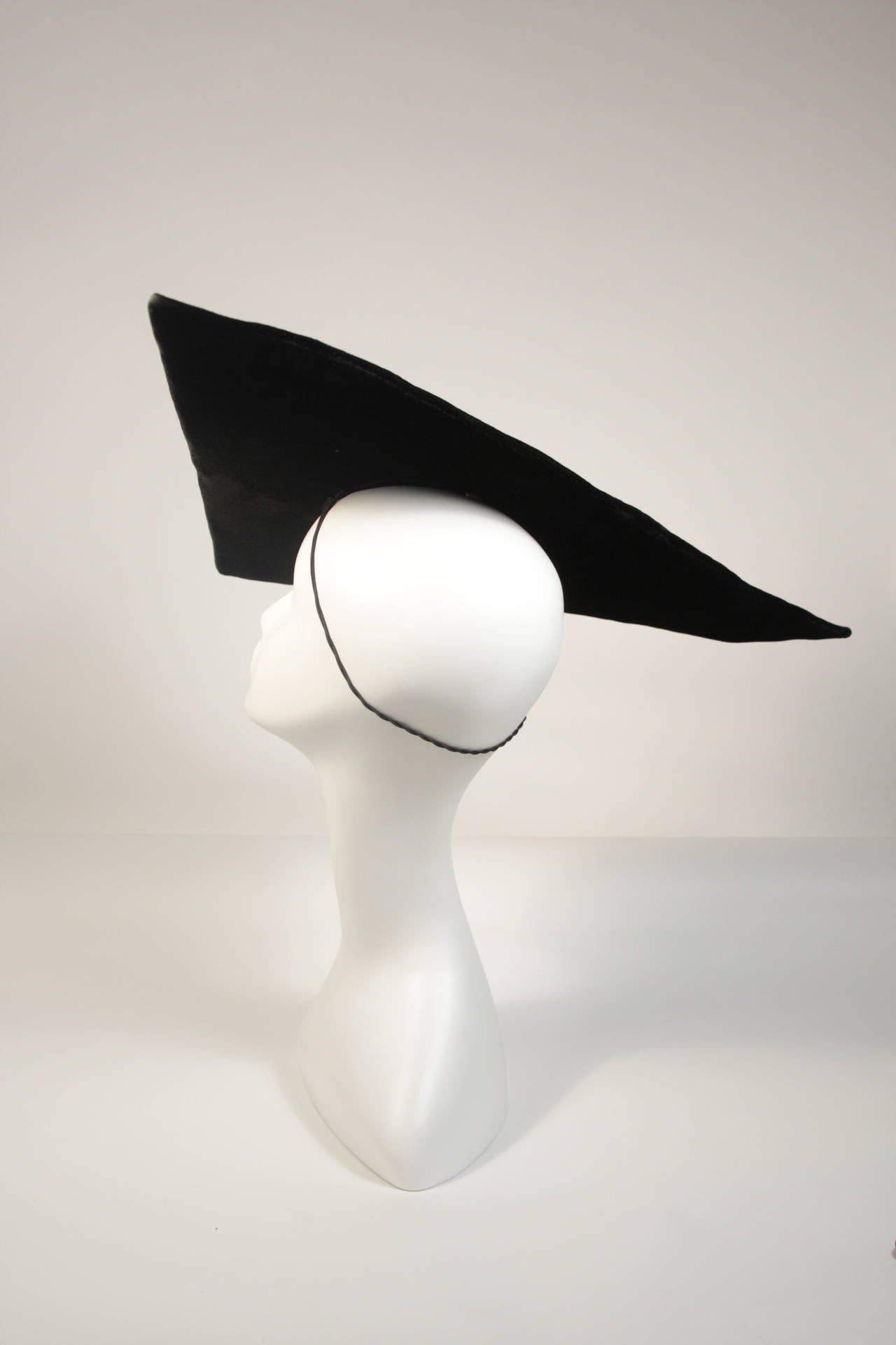 Yves Saint Laurent Rive Gauche Brown Velvet Structured Obtuse Hat 3