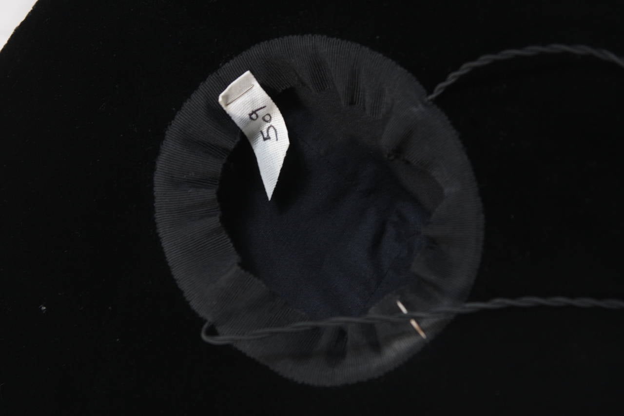 Yves Saint Laurent Rive Gauche Brown Velvet Structured Obtuse Hat 5