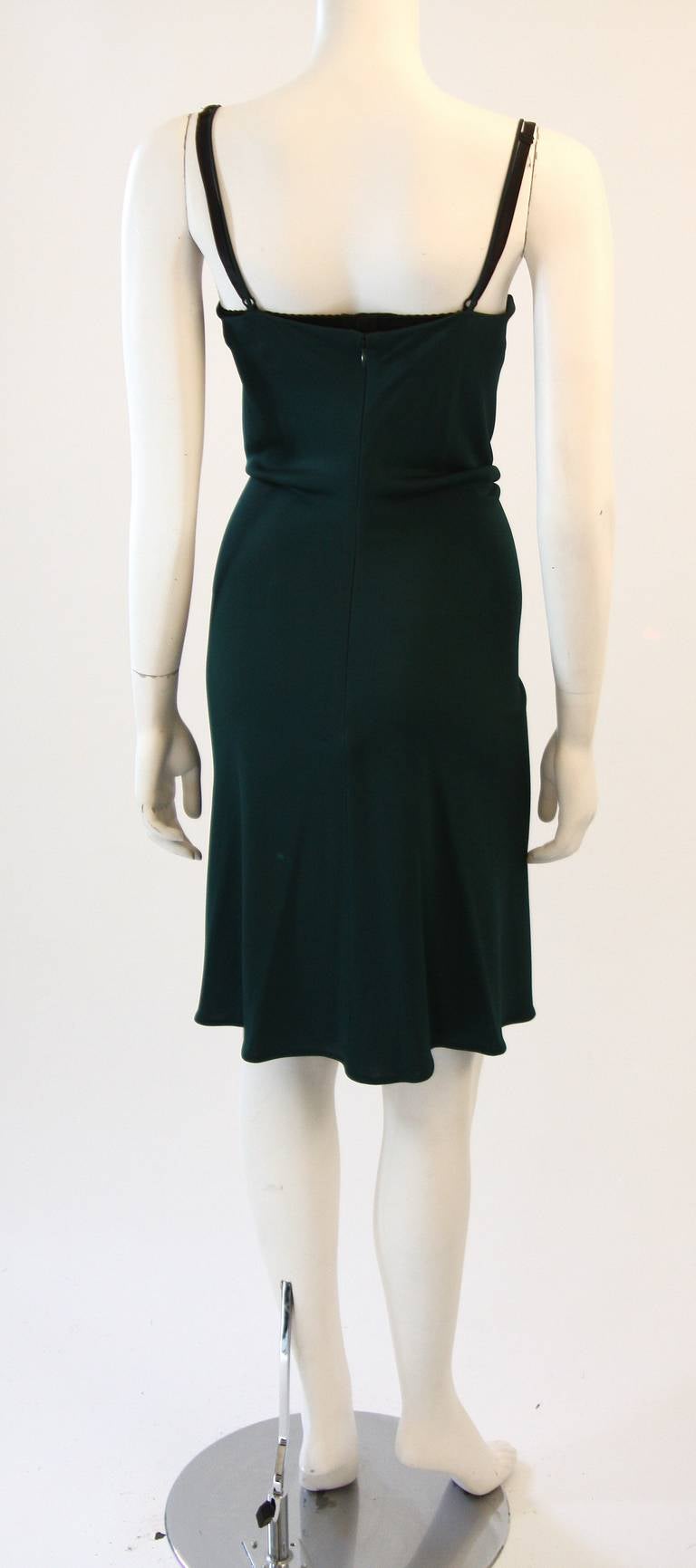 Dolce and Gabbana Green Jersey Dress with Rhinestones Size 44 3