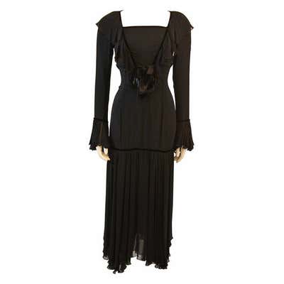 F/W 1989 Dolce and Gabbana Pin-Up Sheer Black Corset Wiggle Maxi Dress ...