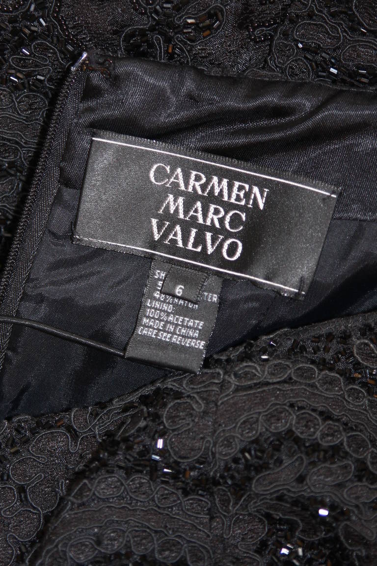 Carmen Marc Valvo Beaded Evening Gown Size 6 5