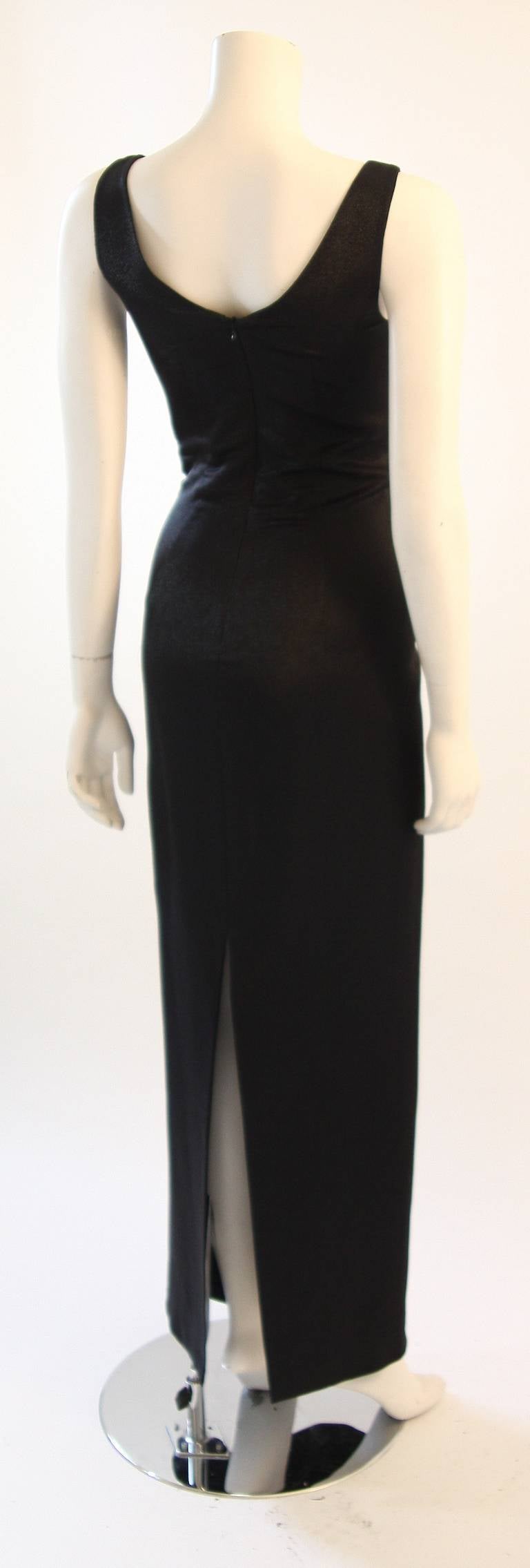 Versace Metallic Black Evening Gown Size 44 1