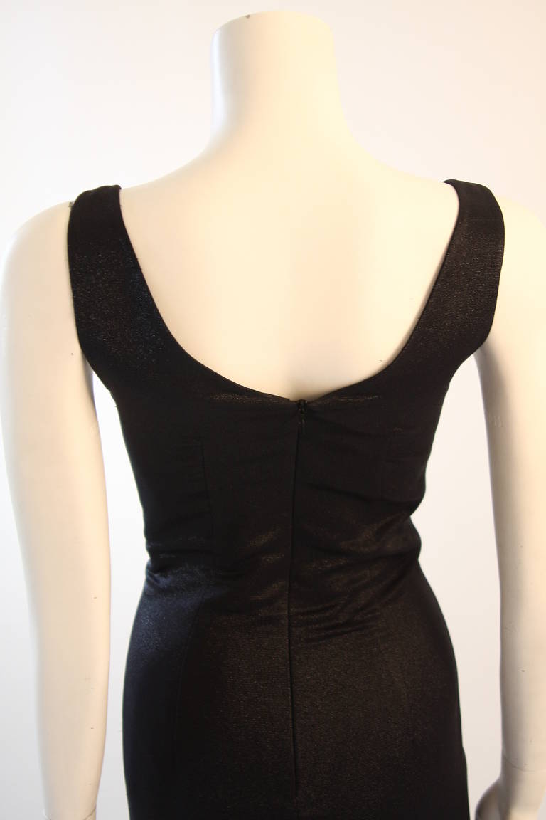 Versace Metallic Black Evening Gown Size 44 3