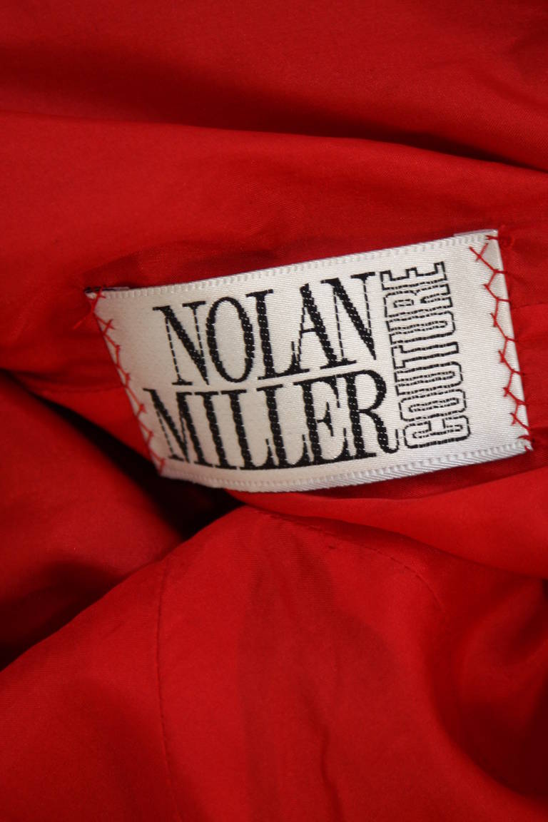 Stunning Nolan Miller Couture Black Velvet Gown With Red Lining 2