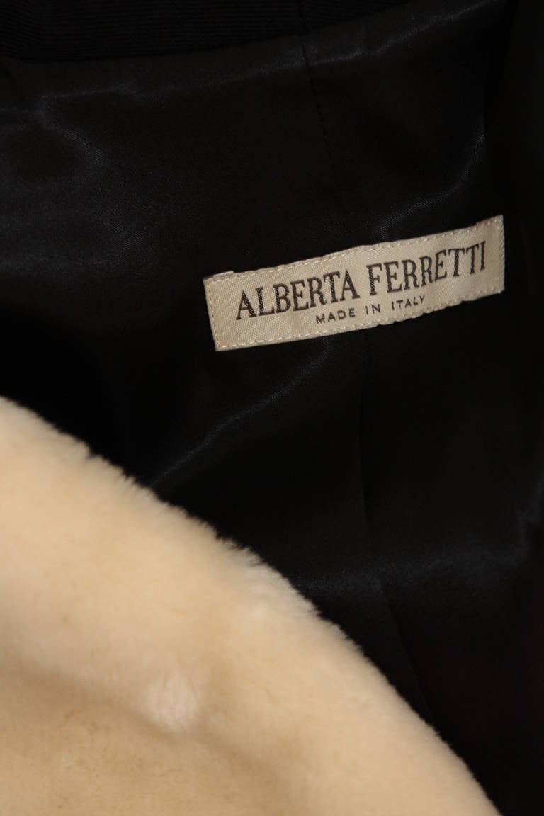 Alberta Ferretti Coat with Faux Fur Cream Collar 5
