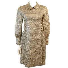 Malcolm Starr Metallic Gold Dress Coat with Rhinestone Buttons 1