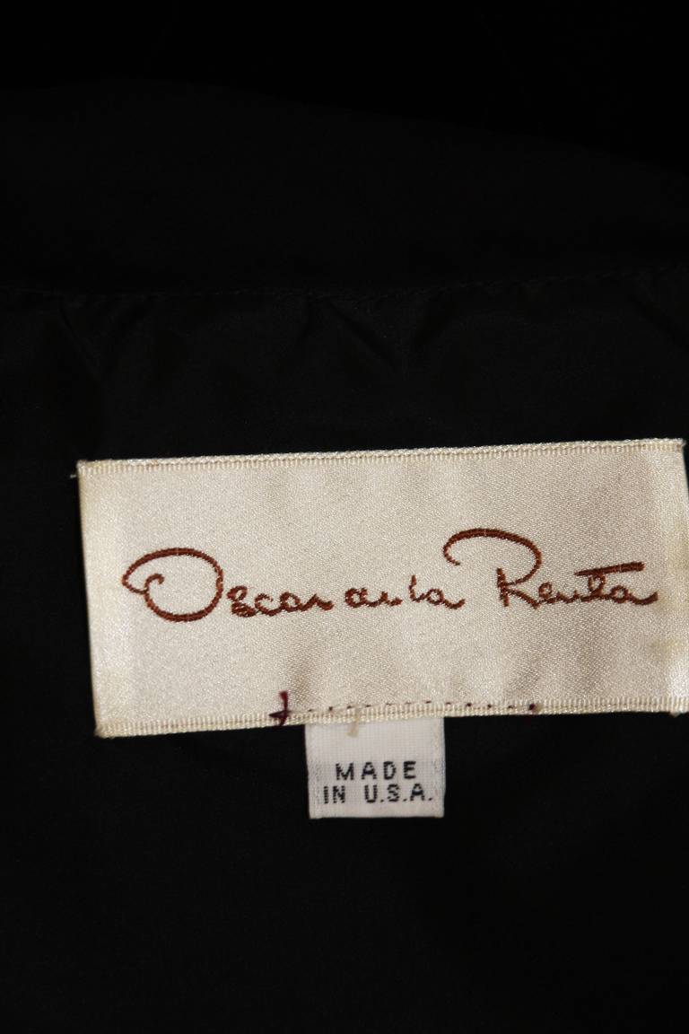 Oscar De La Renta Classic Draped Chiffon and Velvet Cocktail Dress Size 14 For Sale 4