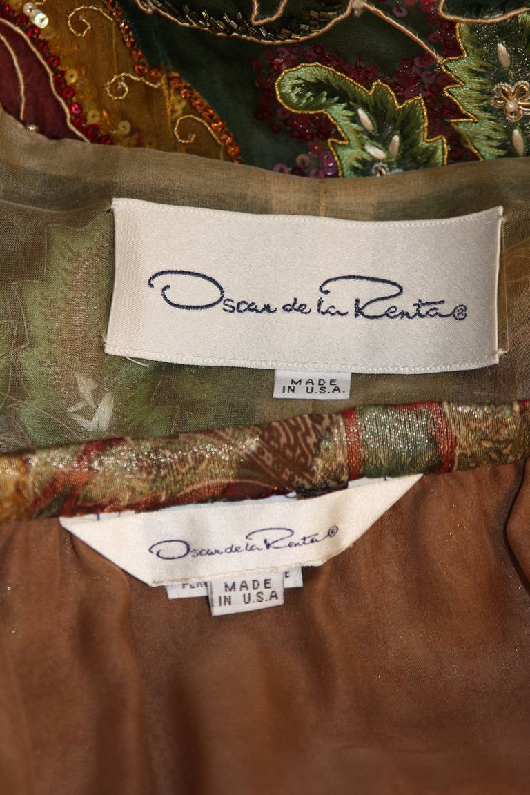 Oscar De La Renta Beaded Evening Skirt Suit Size 12 5