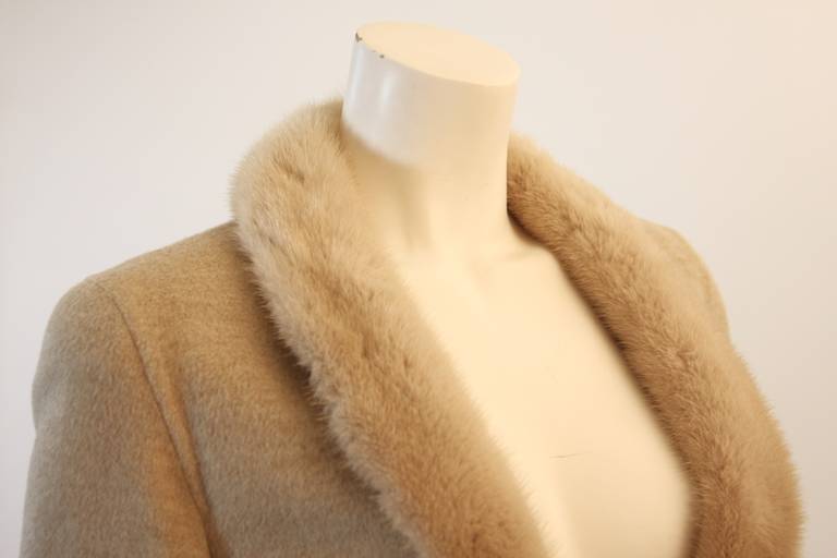 Valentino Wool Coat with Fur Trim 1