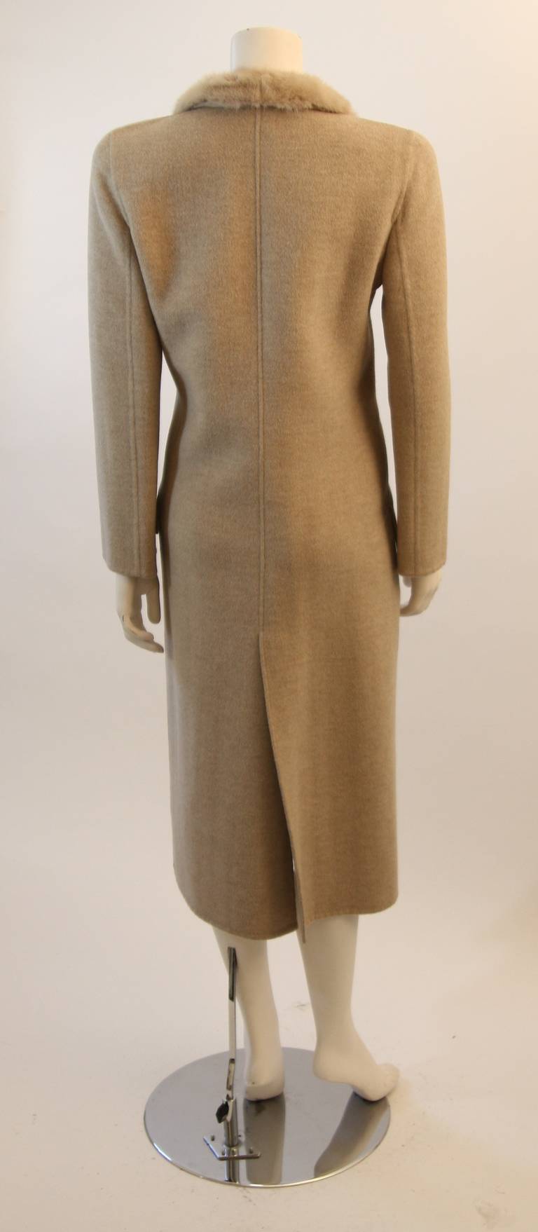 Valentino Wool Coat with Fur Trim 3