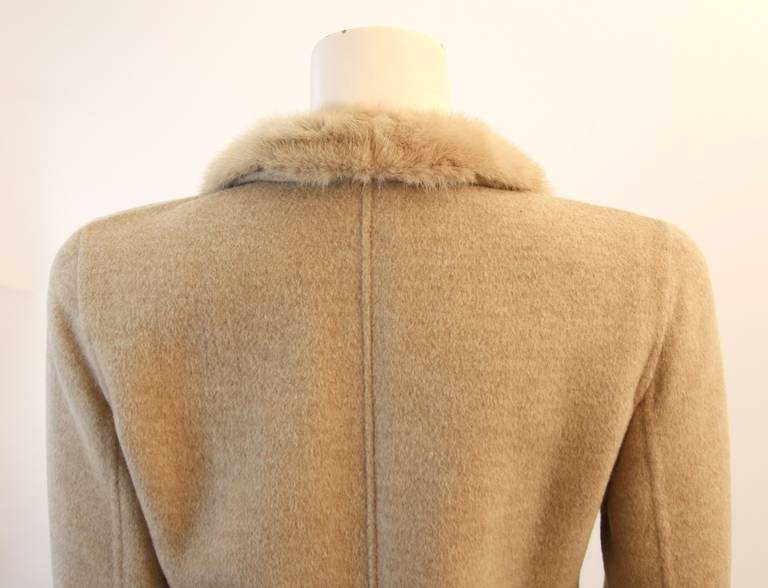 Valentino Wool Coat with Fur Trim 4