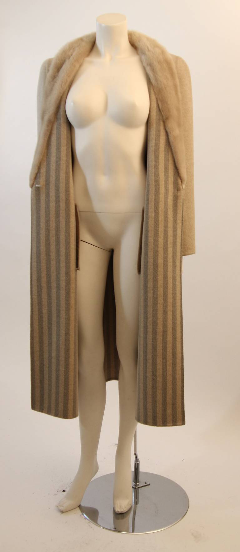 Valentino Wool Coat with Fur Trim 5