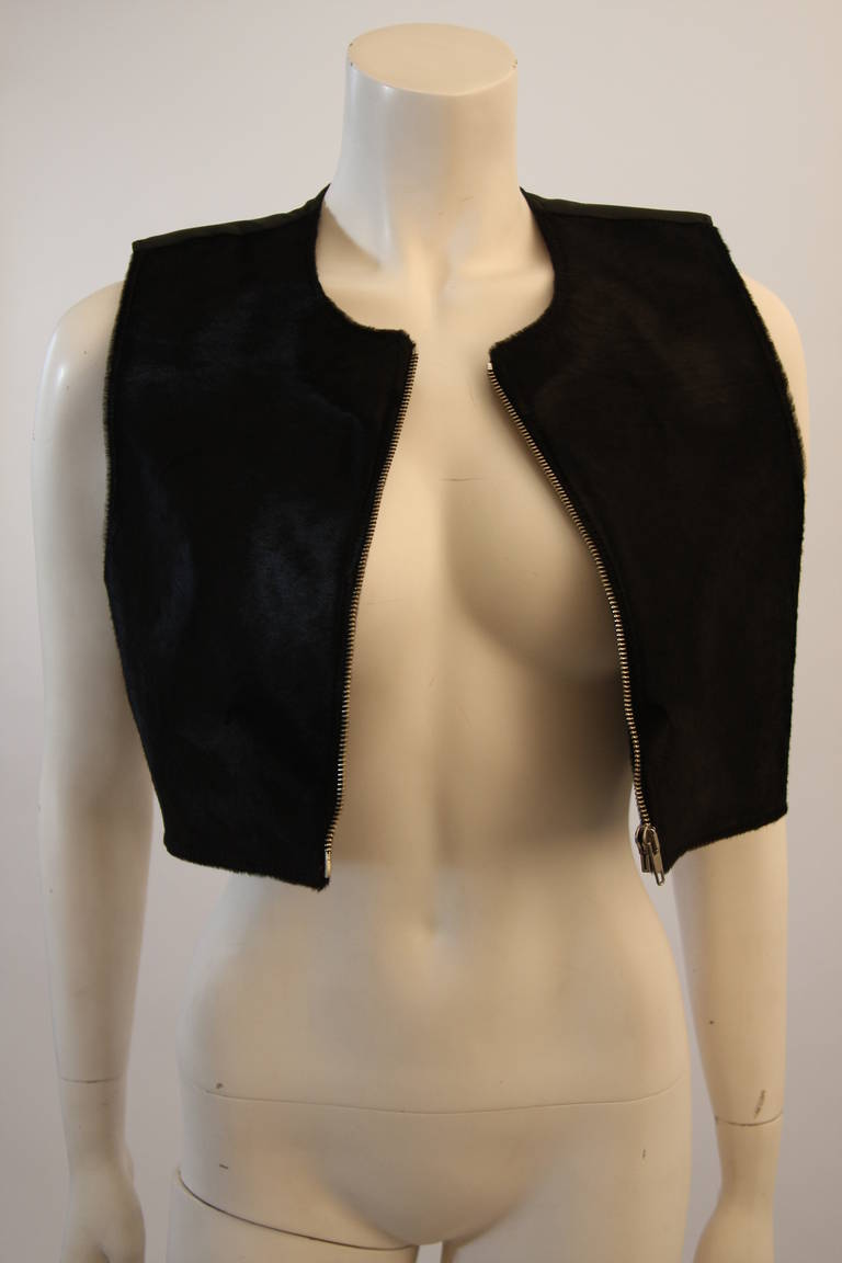Helmut Lang Black Cowhide Vest Size 42 4